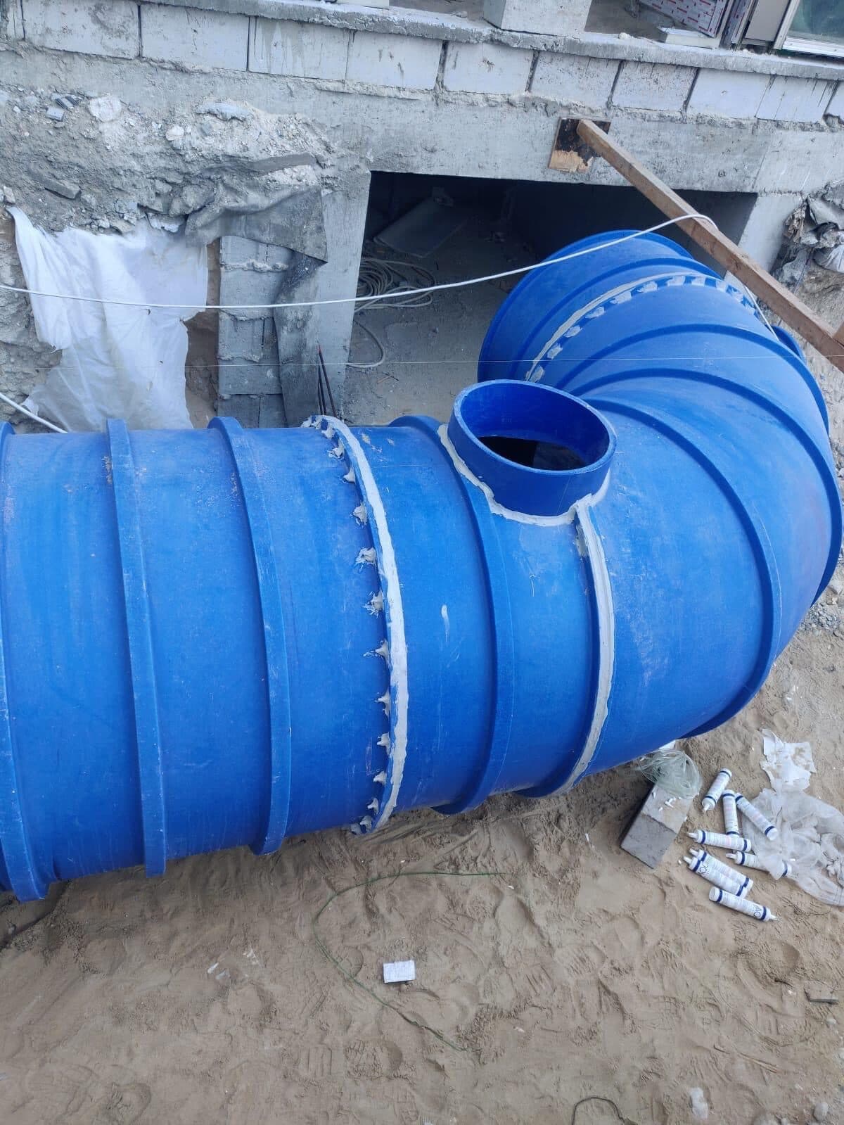A bend in the HDPE duct run at a wall penetration